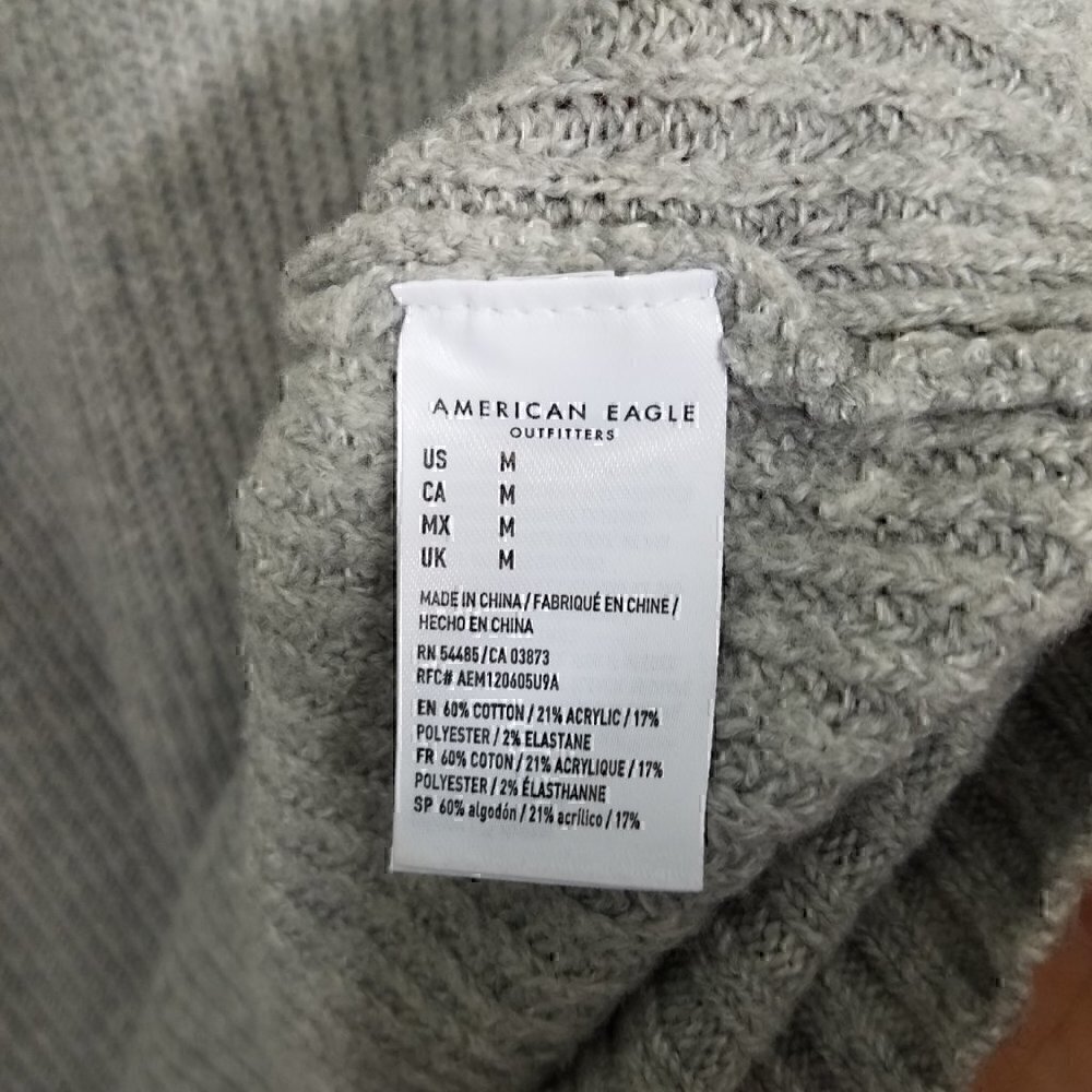 NWT American Eagle V-Neck Long Sleeve Sweater Dress Gray Size M - Picture 5 of 5